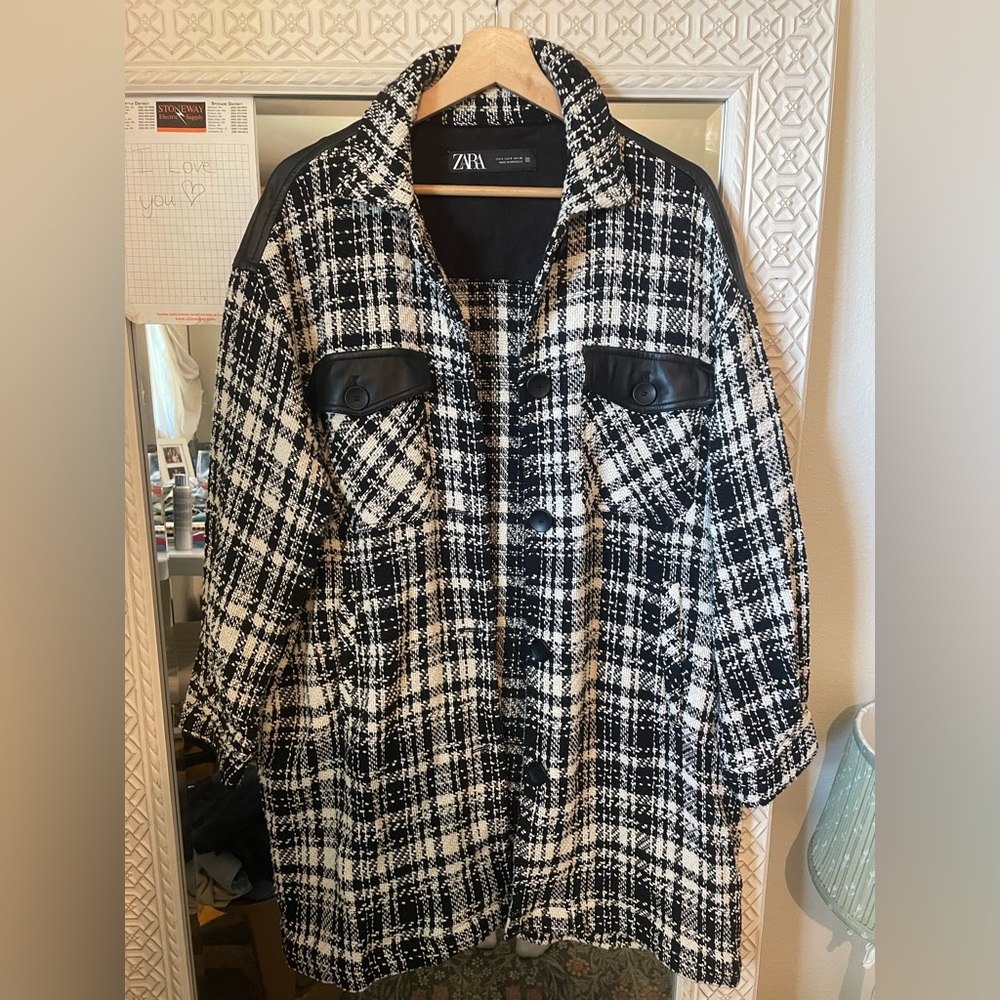 Zara Monochrome Textured Jacket